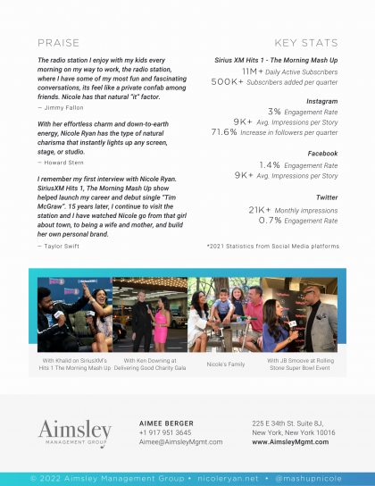 Nicole Ryan (Hosting) Media Kit Page #2